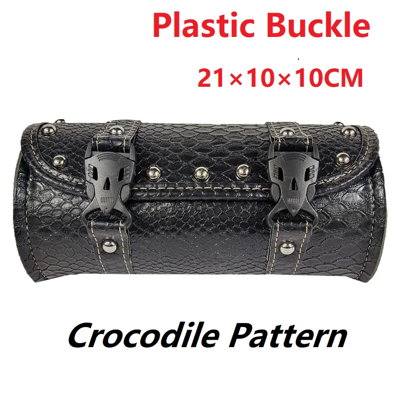 Motorcycle Cruiser Tool Bag Waterproof PU Leather Front Fork & Tail Tool Bag Luggage Motorcycle Pannier Saddle Bags Garnish