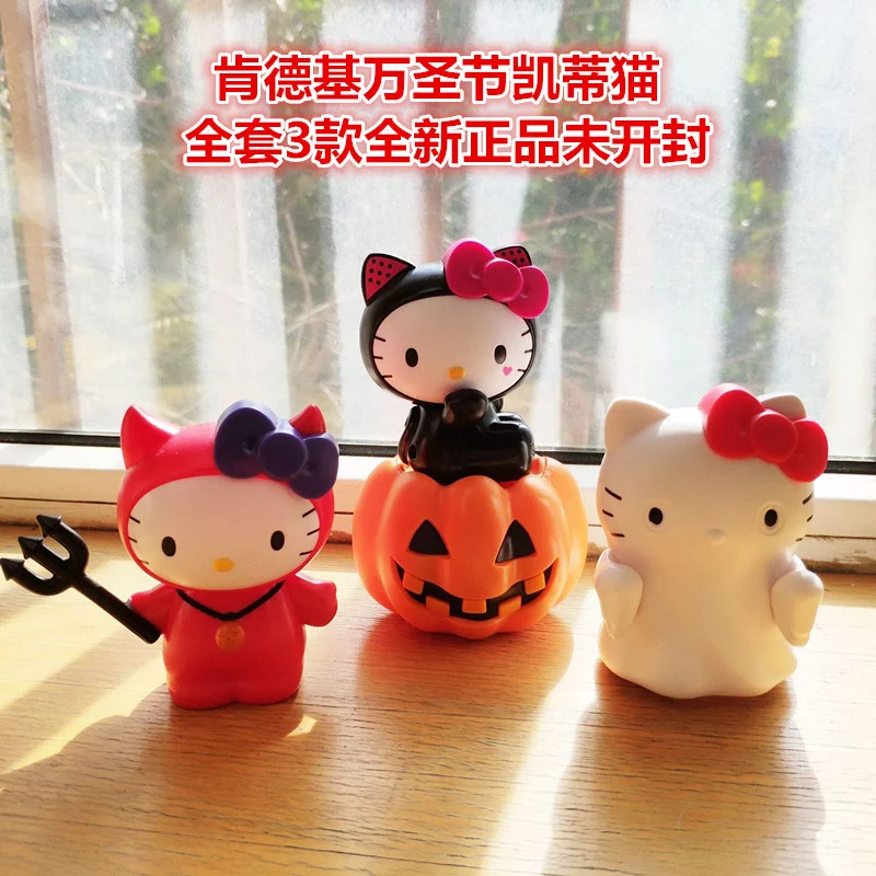 Kawaii Hello Kitty Halloween Cartoon Kürbis Geist Lichter Anime Figur Kinder Sammlung Spielzeug Tisch Ornamente Urlaub Geschenk