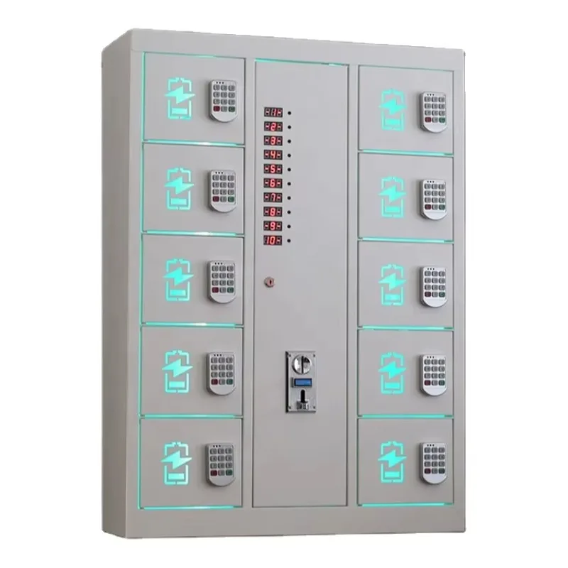 Modern Coin-operated Mobile Phone Charging Lockers Commercial Mobile Phone Charging Stations and Payments