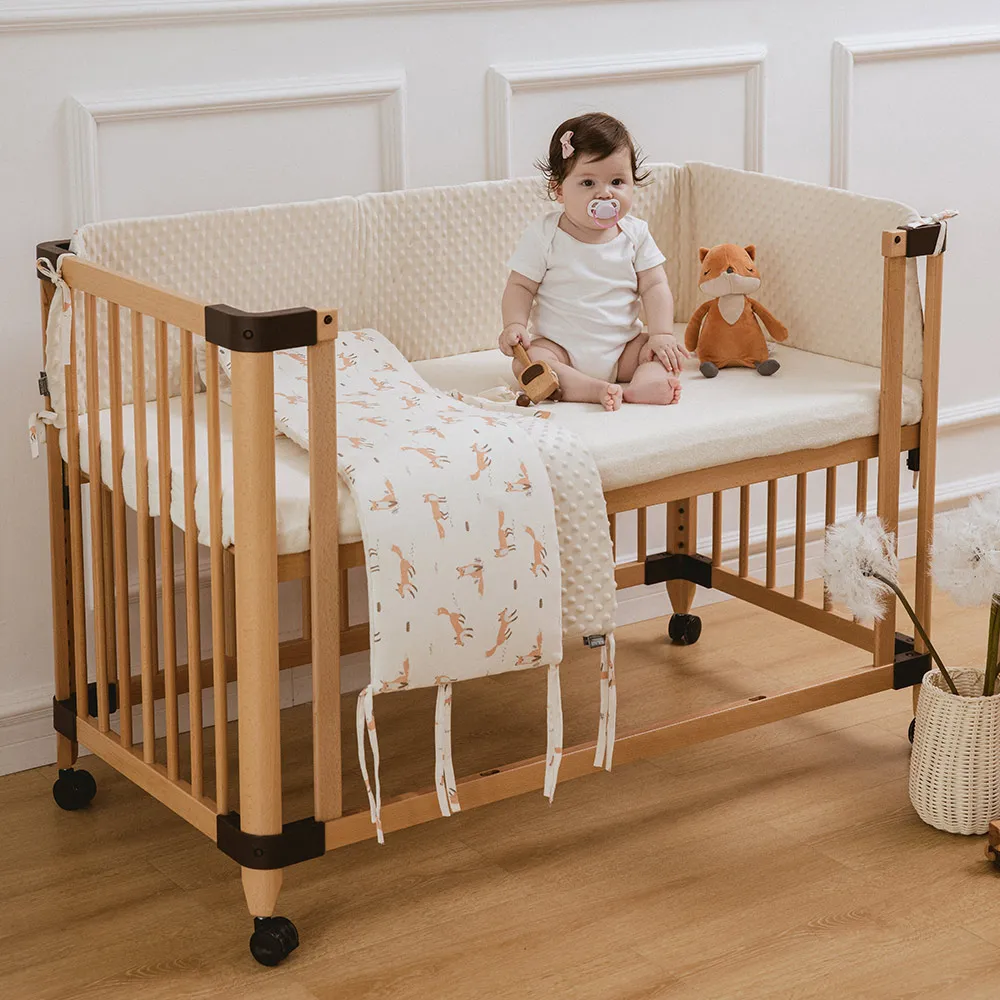 Protector de cuna acolchado anticolisión – Algodón y terciopelo lavable - imagen 5