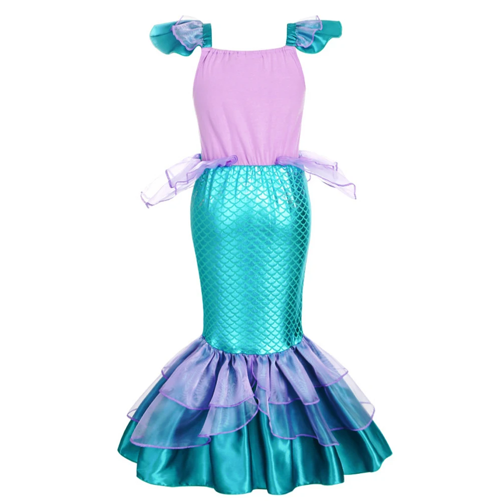 Ärmelloses Meerjungfrauen-Fischschwanz-Kostümkleid mit komplettem Zubehörset für Mädchen, Geschenk für Weihnachten, Halloween, Geburtstag – Detail 4