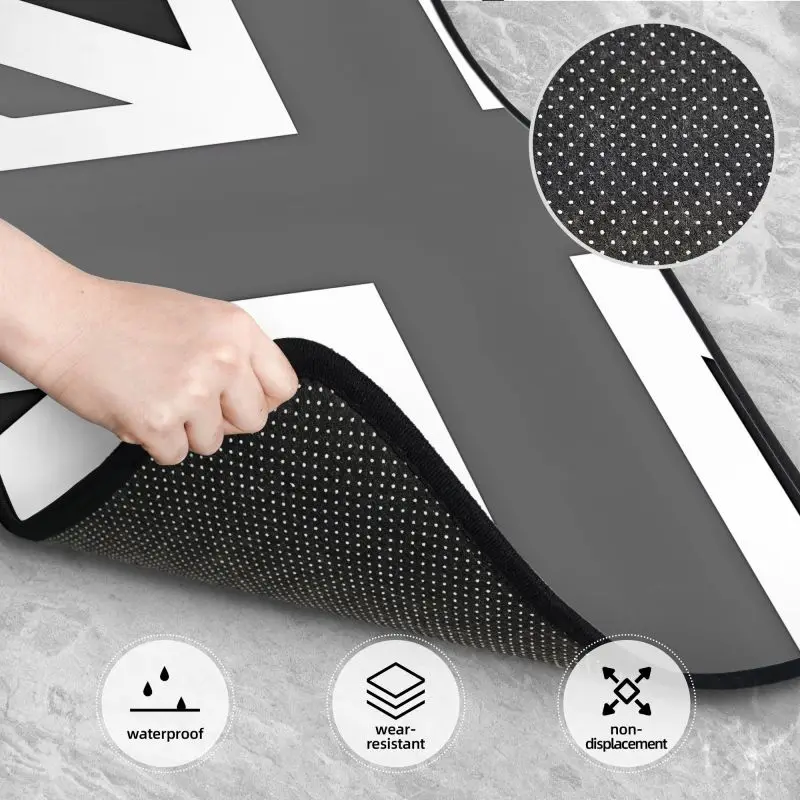 مخصص الاتحاد جاك الحصير سيارة من 4 قطع المجموعة الأمامية والخلفية علم المملكة المتحدة لميني كوبر سيارة حصيرة اكسسوارات ديكور العالمي #3