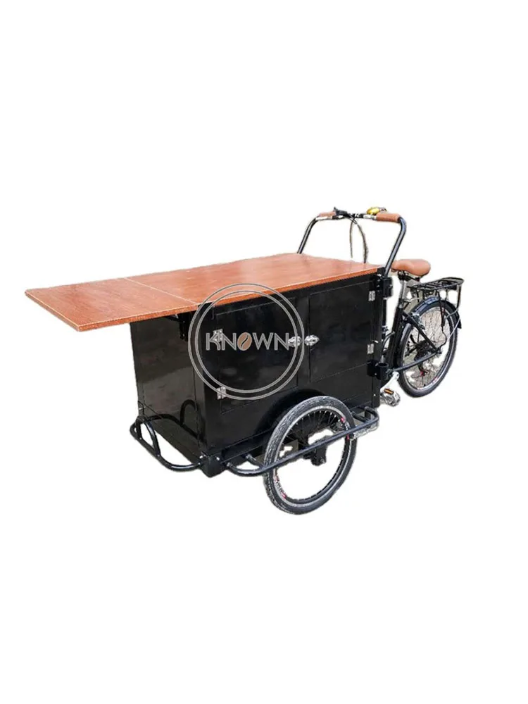 

Pedal Cargo Electric Tricycle for Adult Coffee Bike support Customization Three Wheel Mobile Car with CE Certification