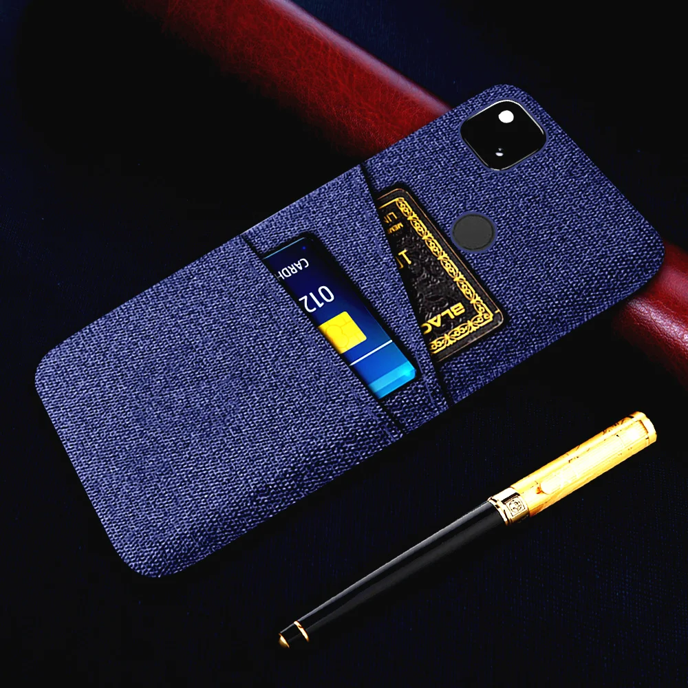 Card Case for Goolgle Pixel 4a 4 4XL 6 6A 6por 3A 3XL XL 2 3 Luxury Fabric Dual Card Phone Cover for Pixel 5 5a 5g fundas Coque