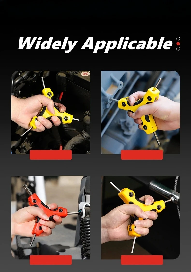 

9 in 1 Folding Hex Key Set, Portable Allen Key Tool with Ergonomic Handle, Metric Sizes 1.5 to 6mm for Bicycle Furniture Repair