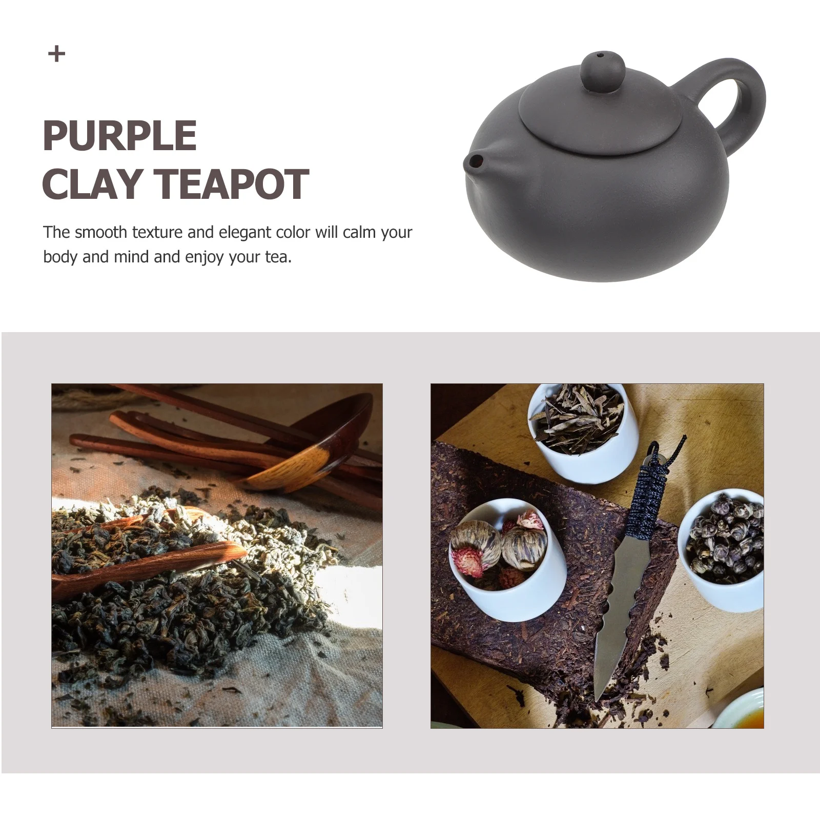 

1Set Purple Clay Tea Set Handmade Teapot Cups Kit Household Tea Pot Set Comfortable Heat-Insulating Handle Design