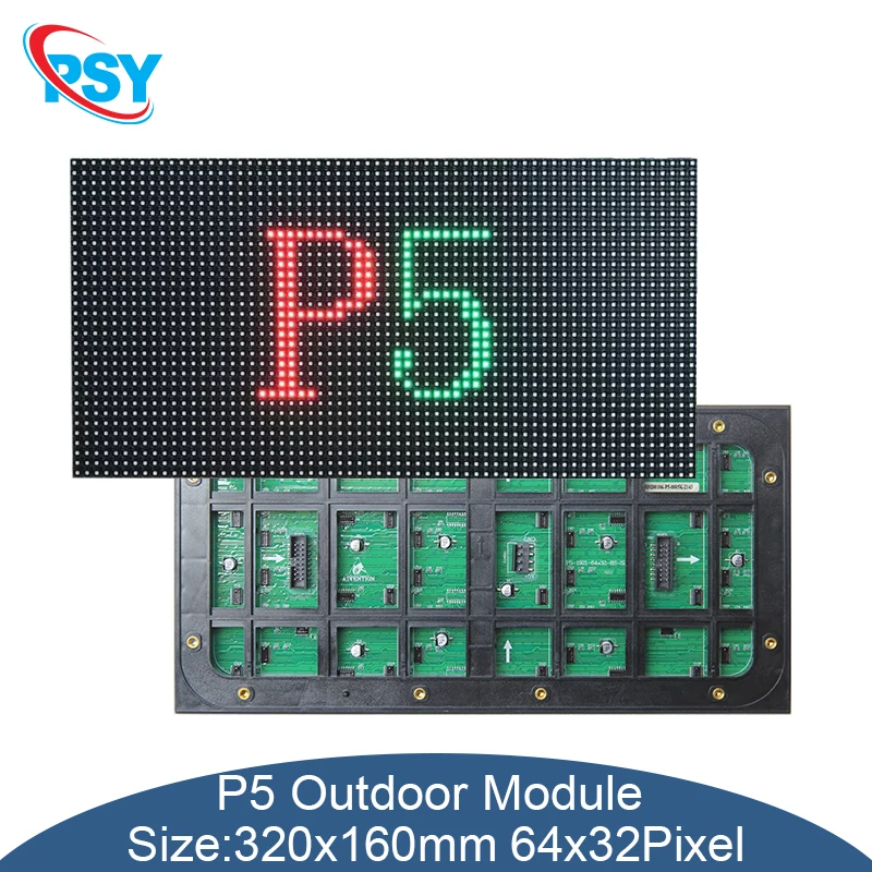 LED P5 RGB Full Color Billboard Display Panel Video Wall 320x160mm Outdoor LED Matrix Module Panel SMD1921 64x32 Pixels Screen