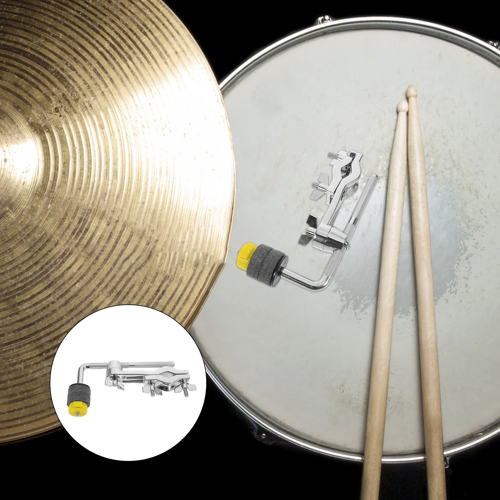 

Drum Cymbal Arm Extension Stand Thickened Metal L Shaped Clamp Beginner Drummers Practice Mounting Accessories