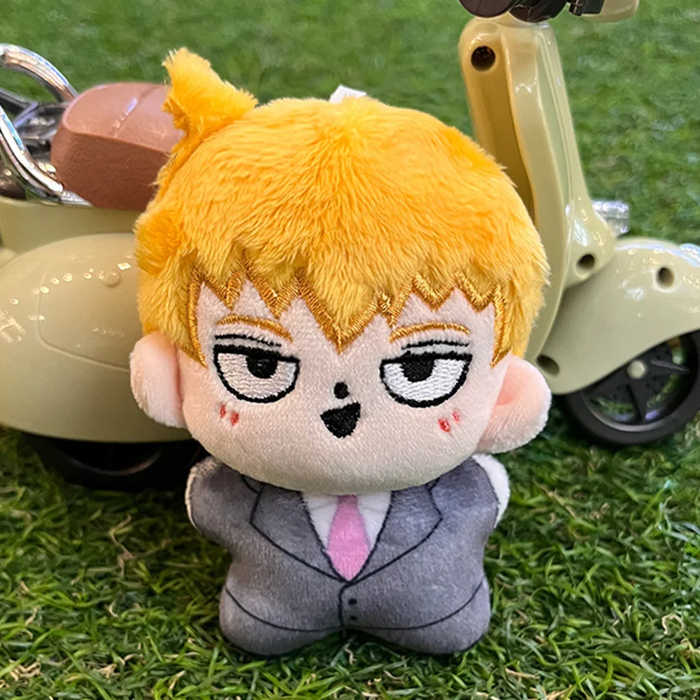 12cm Kageyama Shigeo Plush Doll Keychain Bag Pendant Cartoon Anime Figure Reigen Arataka Kawaii Stuffed Toy Collection Gift 2pcs