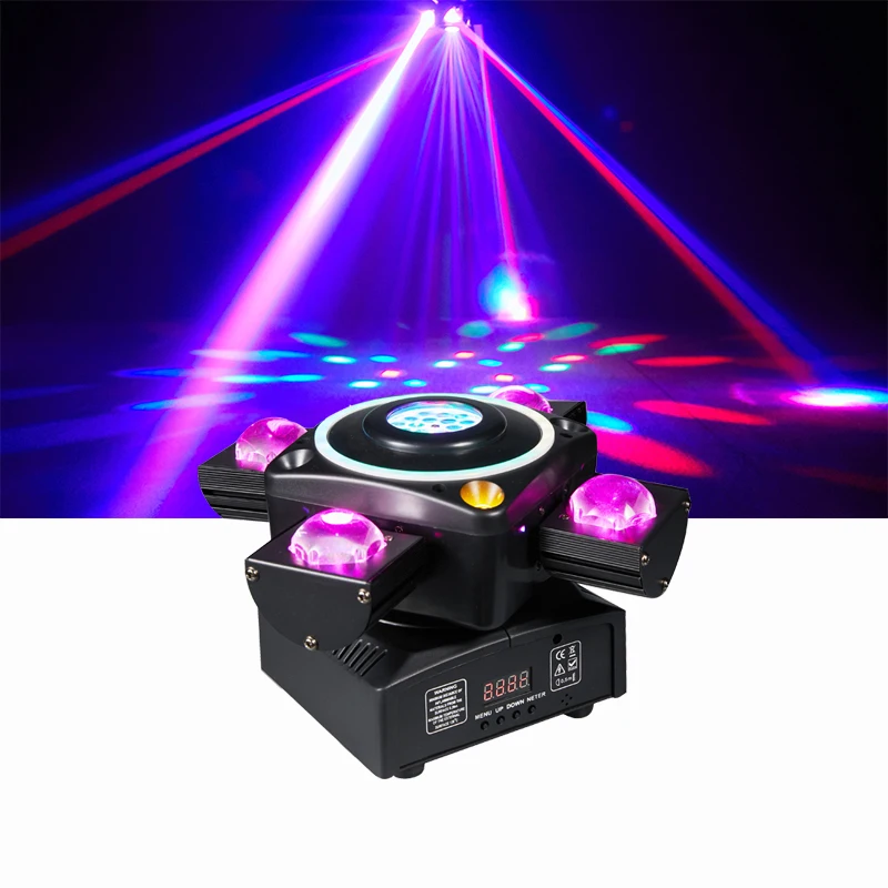 

Stage light Four 4 heads led rotating mini moving beam strobe disco dj lighting moving head light