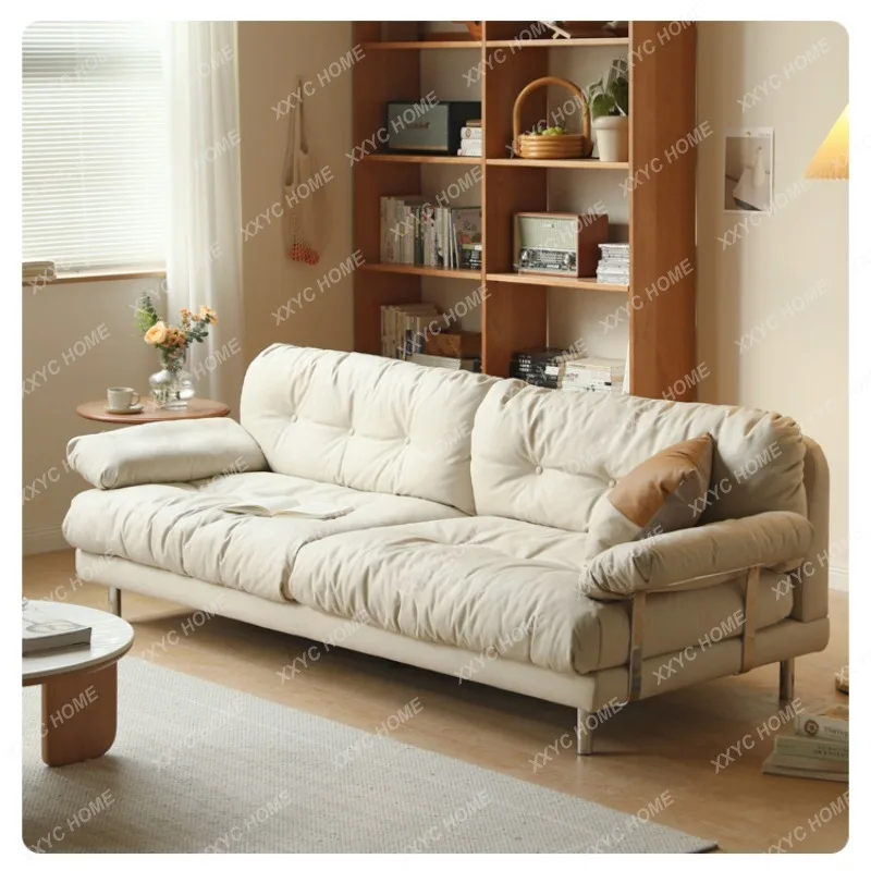 

Hug down Technology Cloth Sofa Simple Small Apartment Living Room Fabric Craft Sofa for Three People