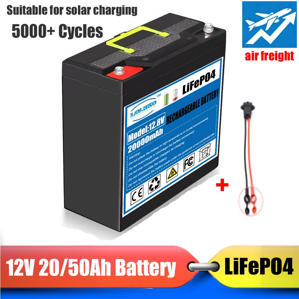 

LiFePO4 12V 50Ah Battery With 30A BMS Deep Cycle For Power Wheels Fish Finder Lighting Supply Lithium Battery Power display