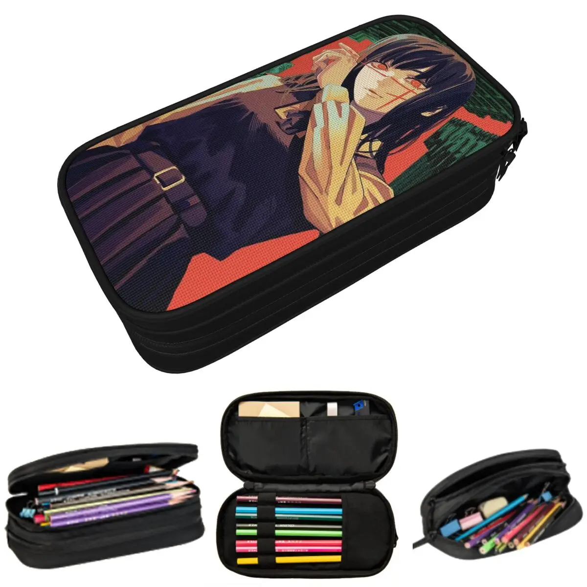 

Пенал для карандашей Asa Mitaka Yoru Chainsaw Man Anime Reze, подарок для детей, коробка для ручек, сумка для канцелярских принадлежностей, держатель для ручек