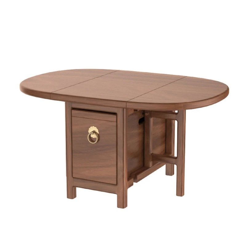 

Solid wood new Chinese folding tea table Zen bay window table tea set storage outdoor portable