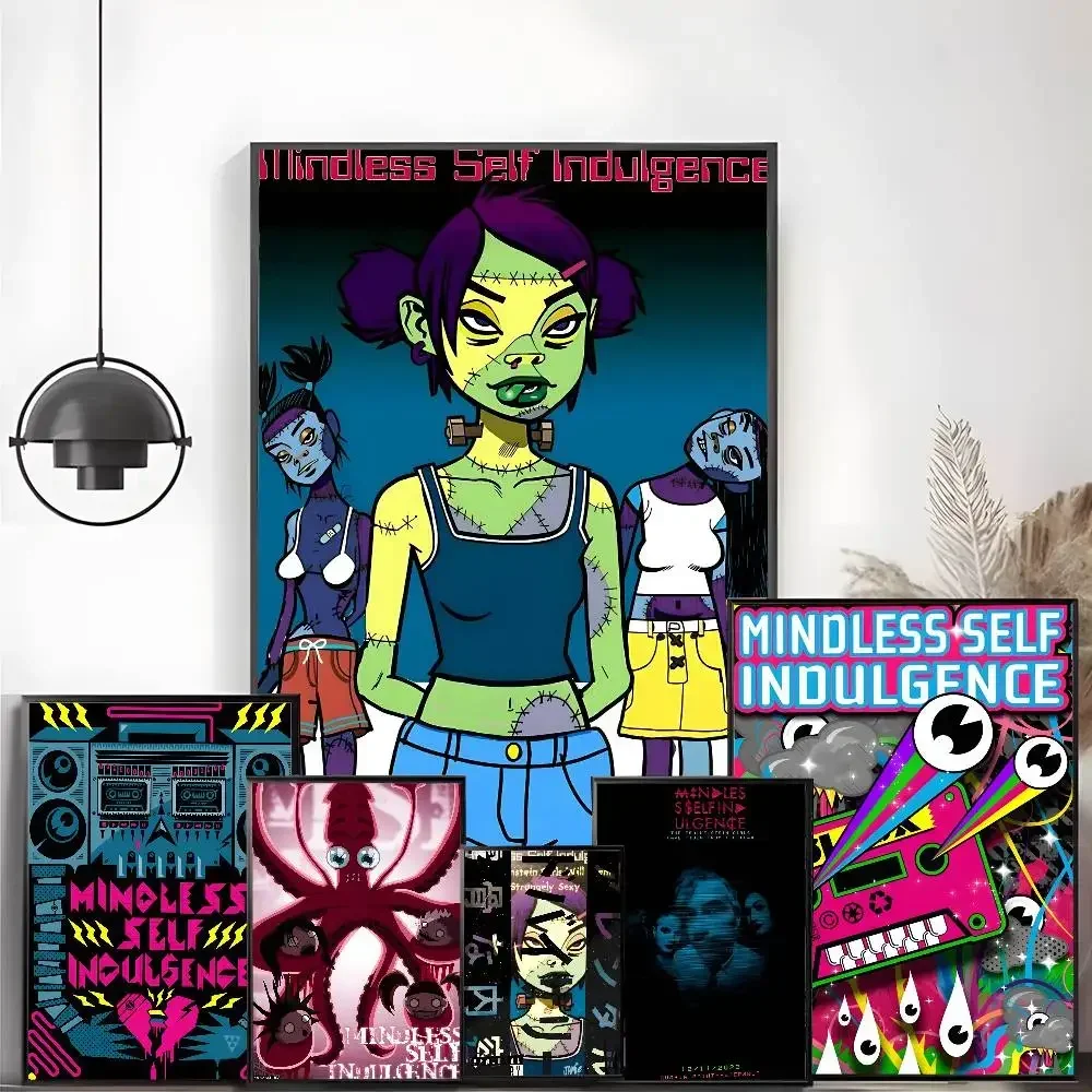1PC Retro Mindless Self Indulgence Band MSI Poster High-definition Art Sticker Self Adhesive Waterproof Home Decoration