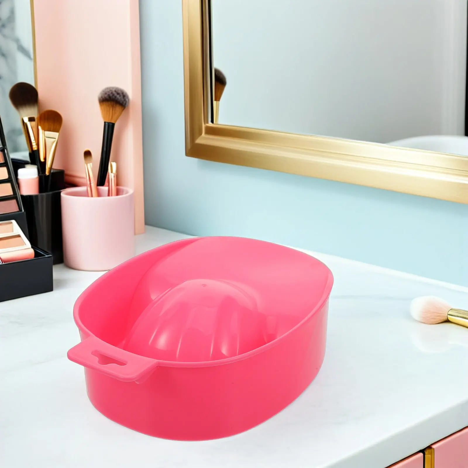 4pcs Double-Layer Plastic Nail Soaking Bowl for Dip Powder Removal, Dead Skin Cleaning & Manicure Care