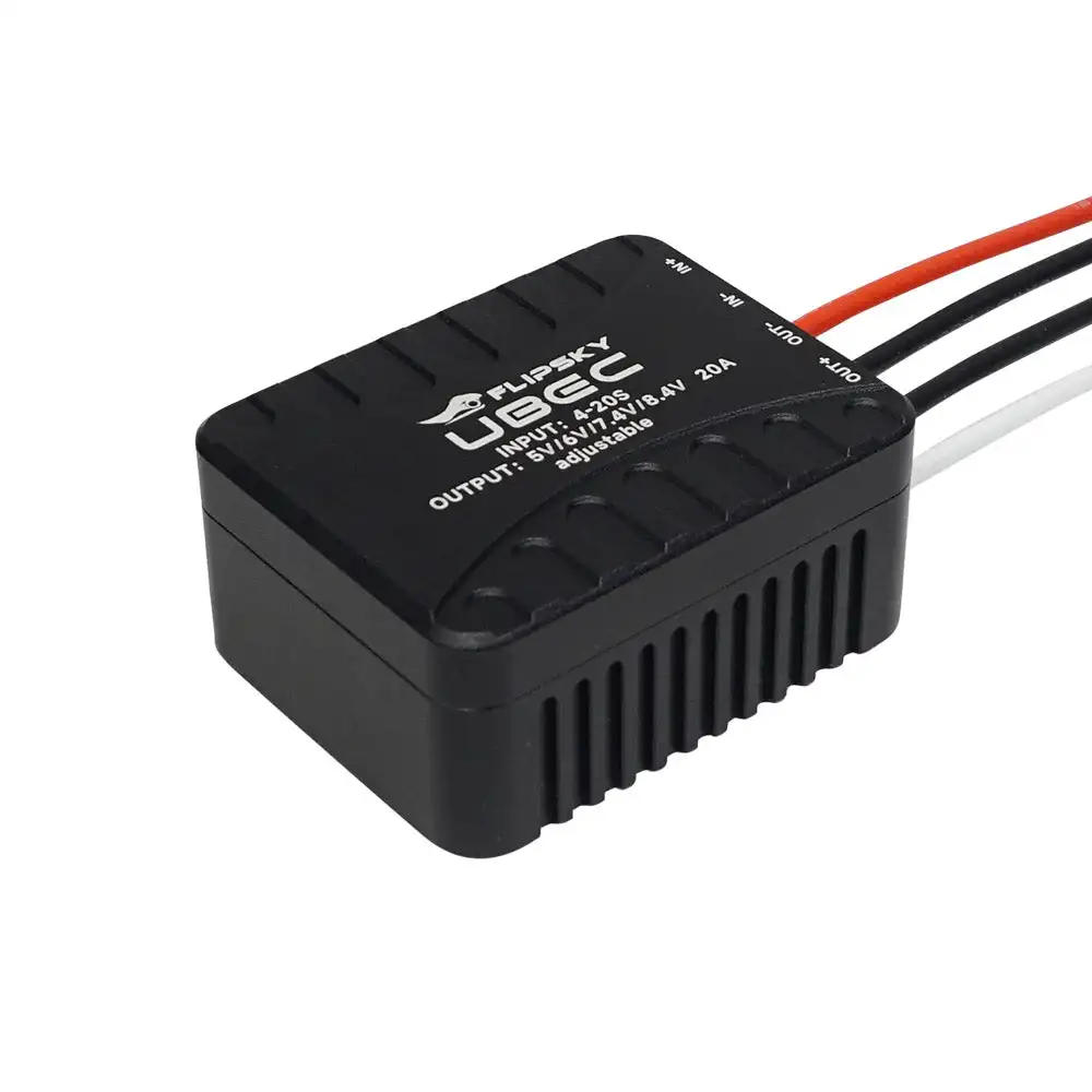 Flipsky 20A UBEC Voltage Regulator, 4-20S Lipo Input, Adjustable 4-10V Output, Multiple Protections for RC Robot Fixed Wing