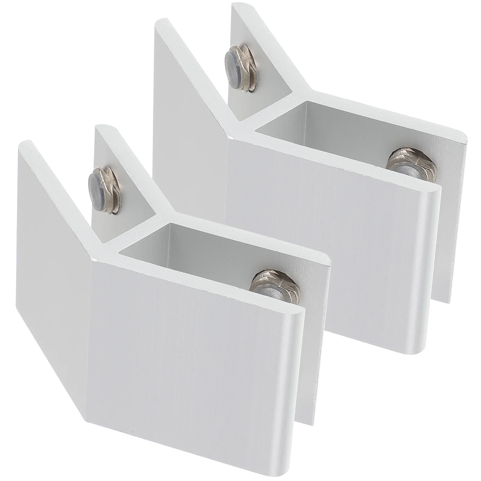 

2Pcs Glass Clamp 135 Degree Aluminum Alloy Adjustable Soft Rubber Screw Holder for Railing Glass Fence Pool Stair Balustrade