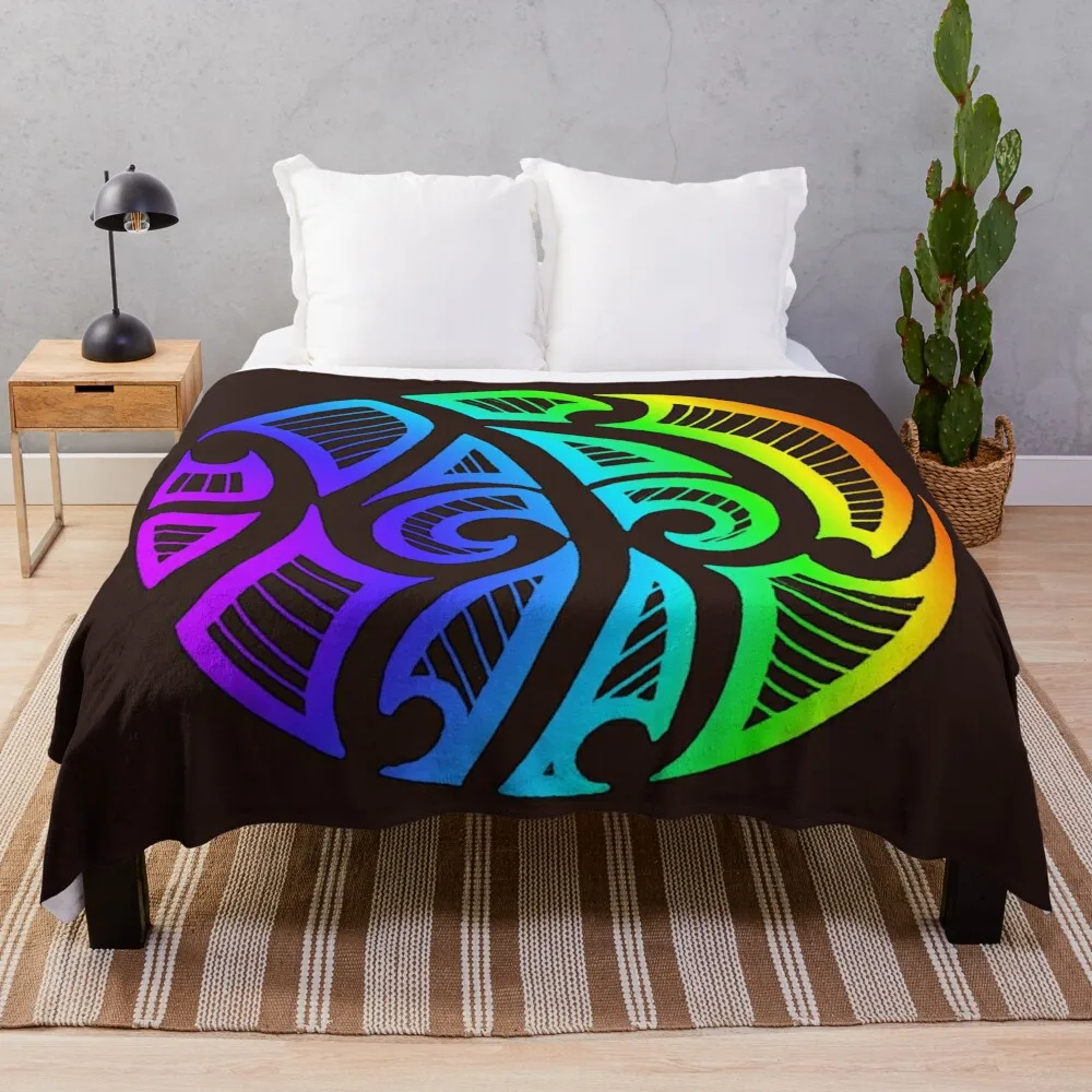 

Maori tribal retro neon color Throw Blanket Anti-Pilling Flannel Fuzzy Blanket For Sofa