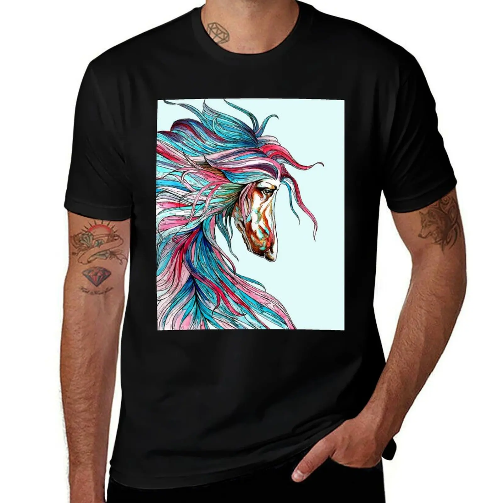 

Afghan Hound.Coat of many colours. T-Shirt cotton t shirt man man t shirts for men man t shirt graphic T-Shirt