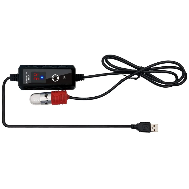 Mini USB Heating Rod Heater Small Fish Turtle Tank Low Voltage Rapid Aquarium Temperature Rise Digital LED Electricheating Rods