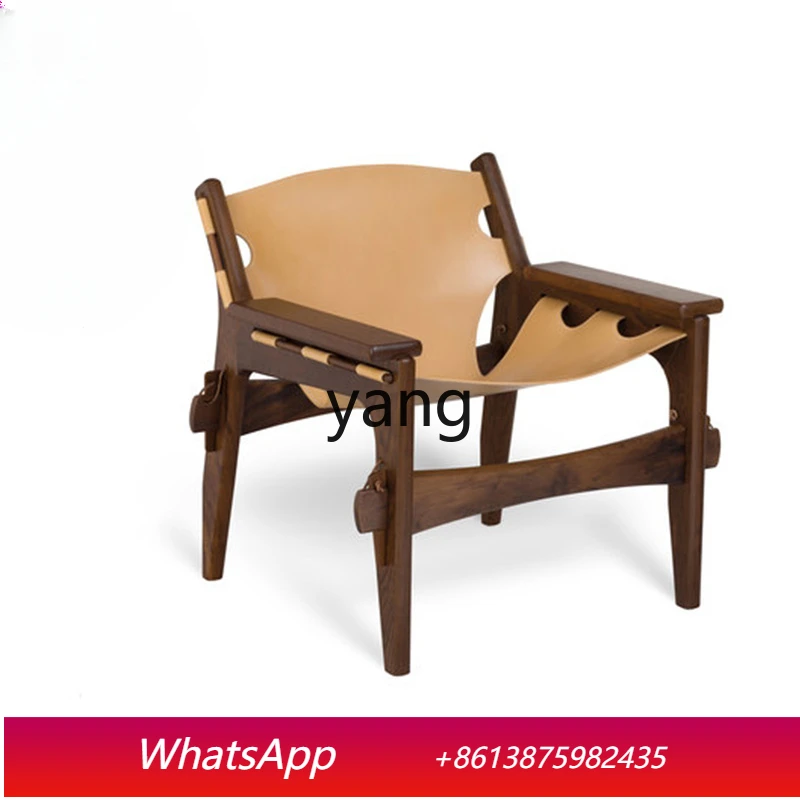 

Кресло LTT из массива дерева с кожаной обивкой для дома, балкона, демонстрационной комнаты, отеля, клуба