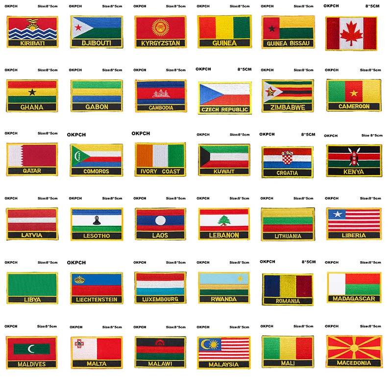 National Flag flag Embroidery Patch Badge Serbia Switzerland Sweden Japan Portugal USSR Norway Nepal Nigeria Mexico Morocco U.S.