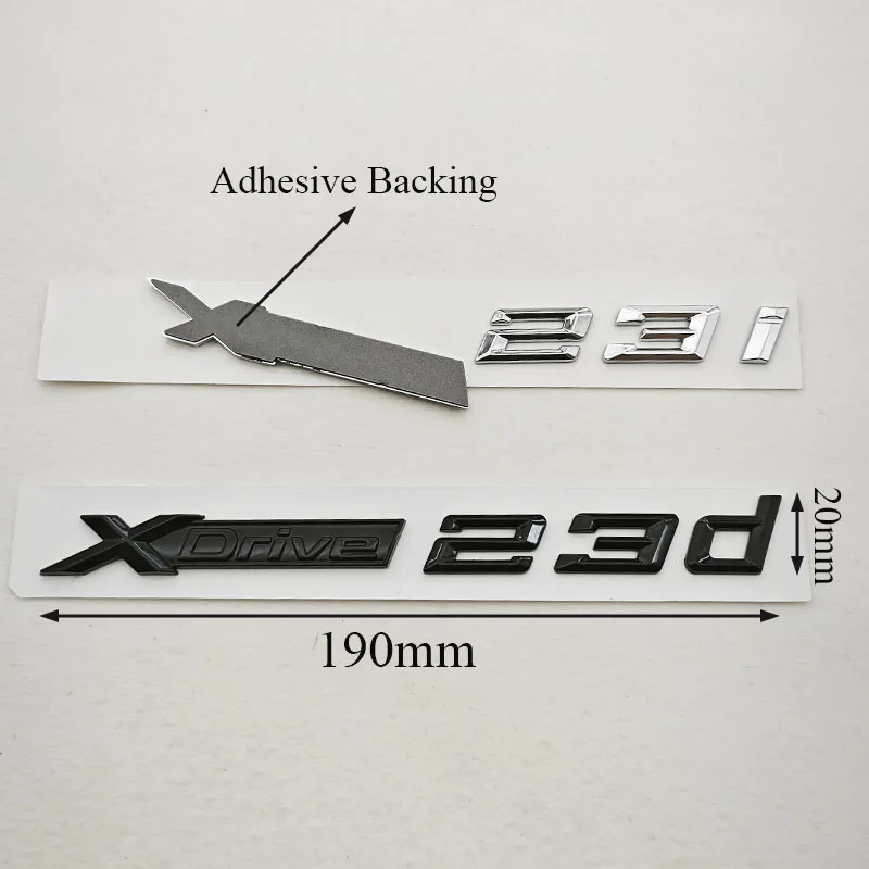 3D ABS Car Styling Logo XDrive 23i X Drive 23d Rear Trunk Badge Side Fender Emblem Decals For BMW X1 X2 X3 Exterior Accessoeies