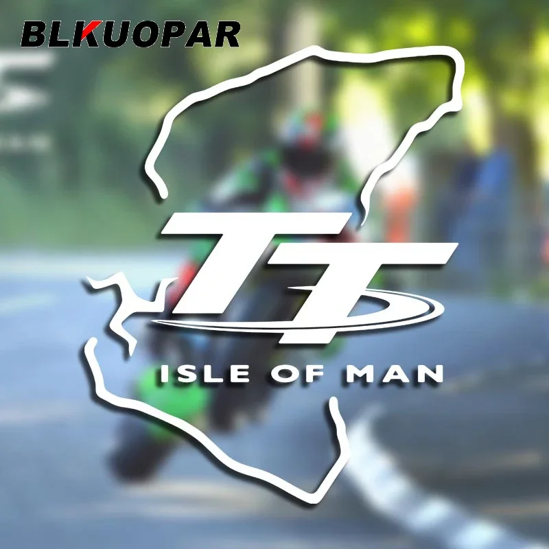 BLKUOPAR-pegatina de coche de carreras Isle Of Man TT Map, calcomanía creativa, gráficos troquelados, ventanas, maletero, parachoques, caravana,