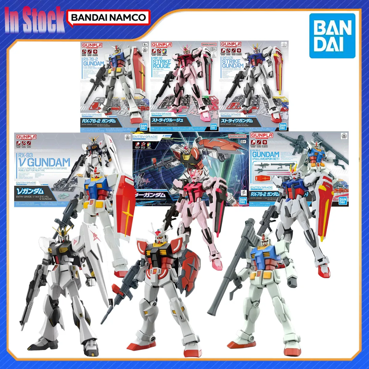 

Подлинная Bandai Original EG Strike Rouge Lah V RX-78-2, полная фигурка Gunpla, строительный комплект, наборы моделей фигурок, подарок