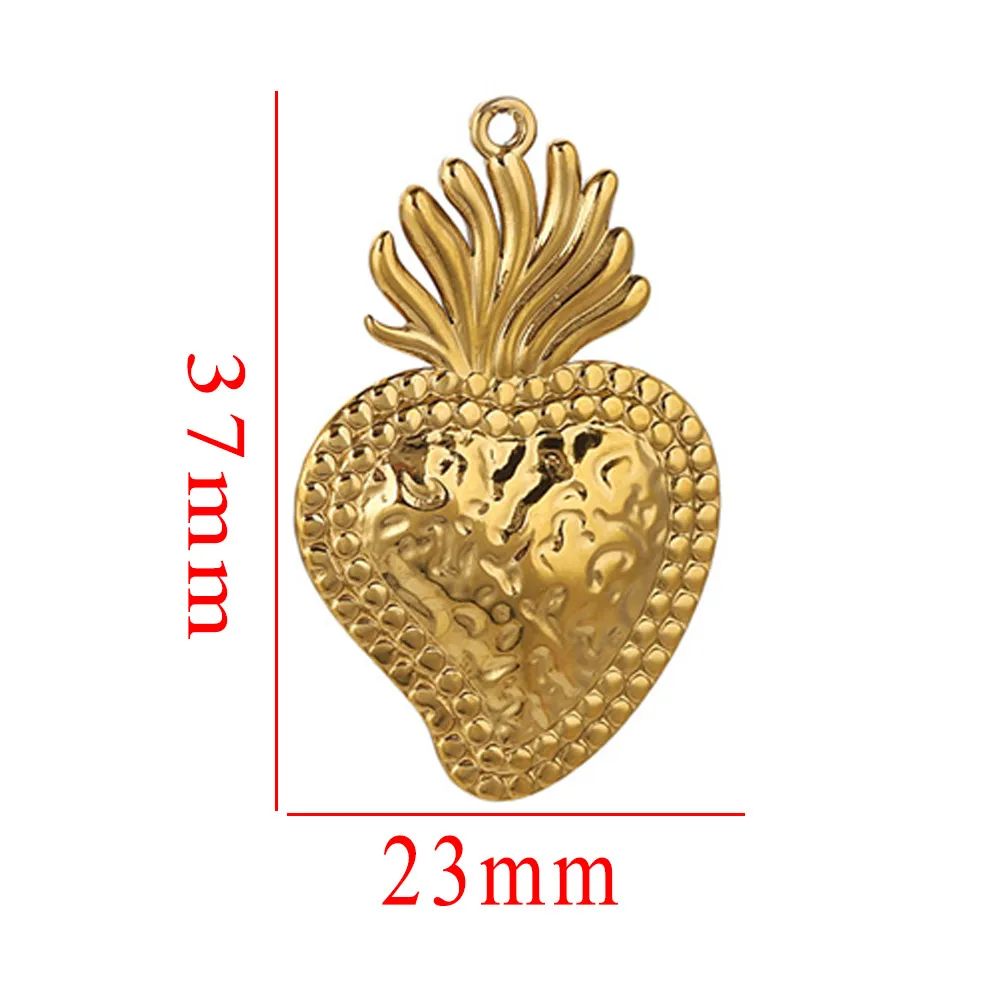 5pcs Stainless Steel Heart Sun Charms Connectors Gold-Plated PVD for DIY Necklaces Bracelet Jewelry Making Accessories Wholesale