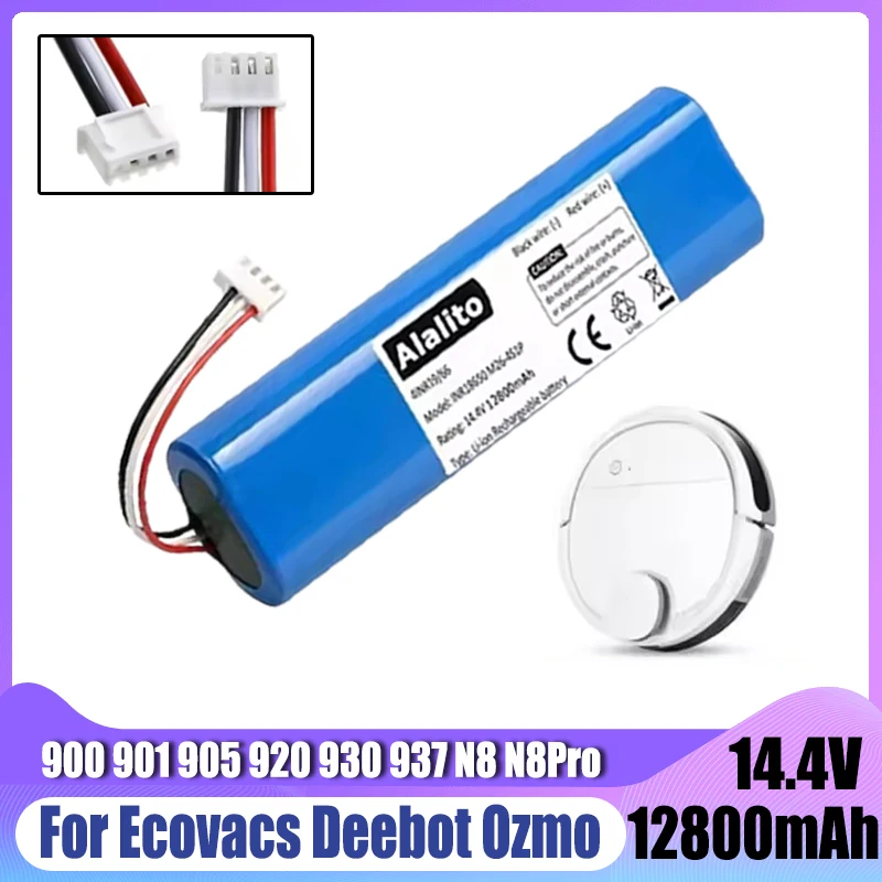 14.4V lithium battery, replacement battery for Ecovacs Deebot Ozmo robot vacuum cleaner 900 901 905 920 930 937 N8 N8 Pro