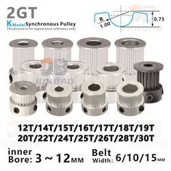 Poulie de courroie de distribution GT2, 12T, 14T, 15T, 16T, 17T, 18T, 19T, 20T, 22T, 24T, 25T, 26T, 28T, 30 dents, 2ights. info Synous Gear Wheel, Pièces d'imprimante 3D