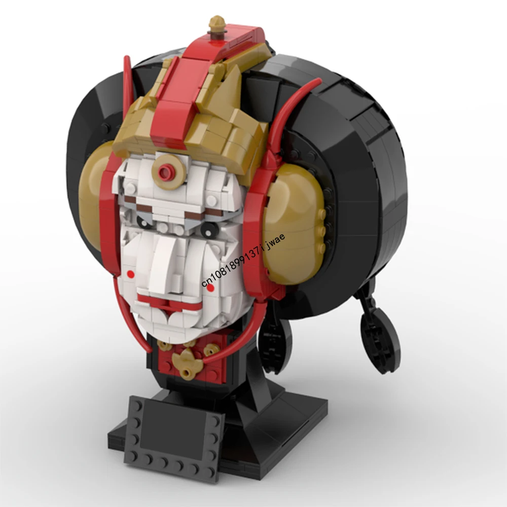 

New Queen Helmet Creative Moc Small Particle Building Blocks Space Wars Movie Character Bust DIY creative ideas Kids Toys Gift