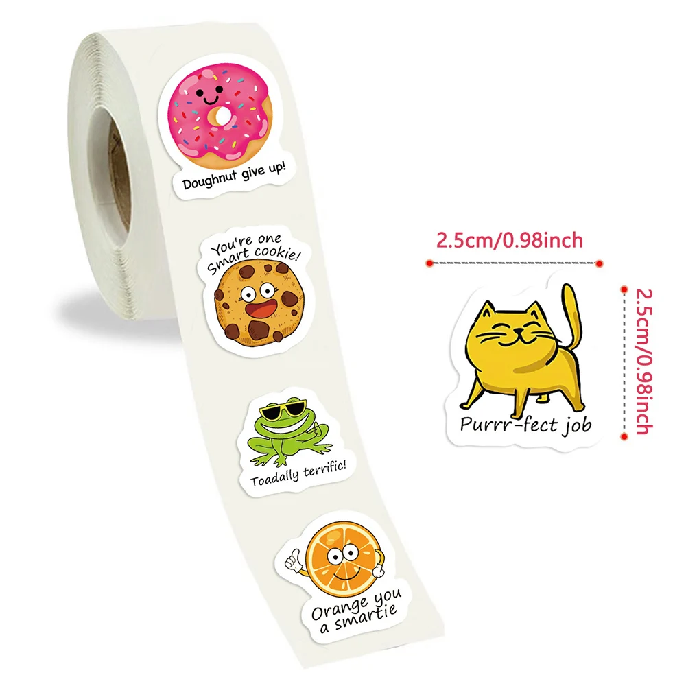 500 Stuks Schattige Inspirerende Cartoon Beloning Stickers Voor Kinderen Speelgoed Diy Notebook Briefpapier Telefoon Motiverende Zinnen Stickers Geschenken