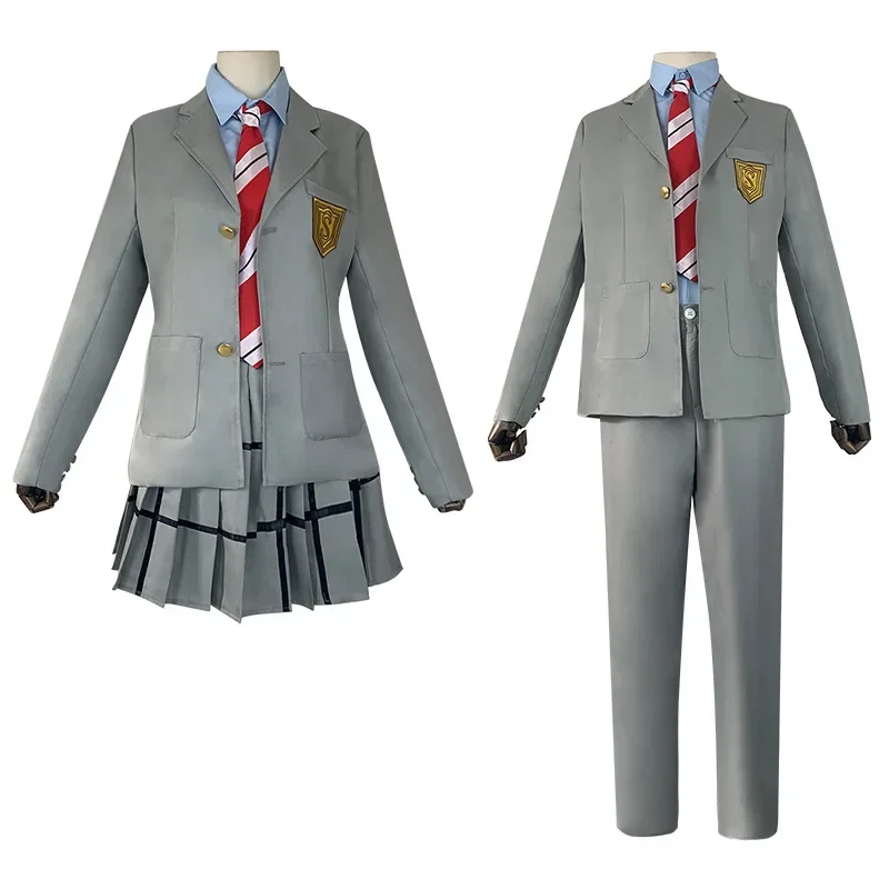 

Anime April Lies Arima Kousei Cosplay Costume Miyazono Kaori Uniform Suit Pants Shirt Tie Skirt Halloween Costumes for Women Man
