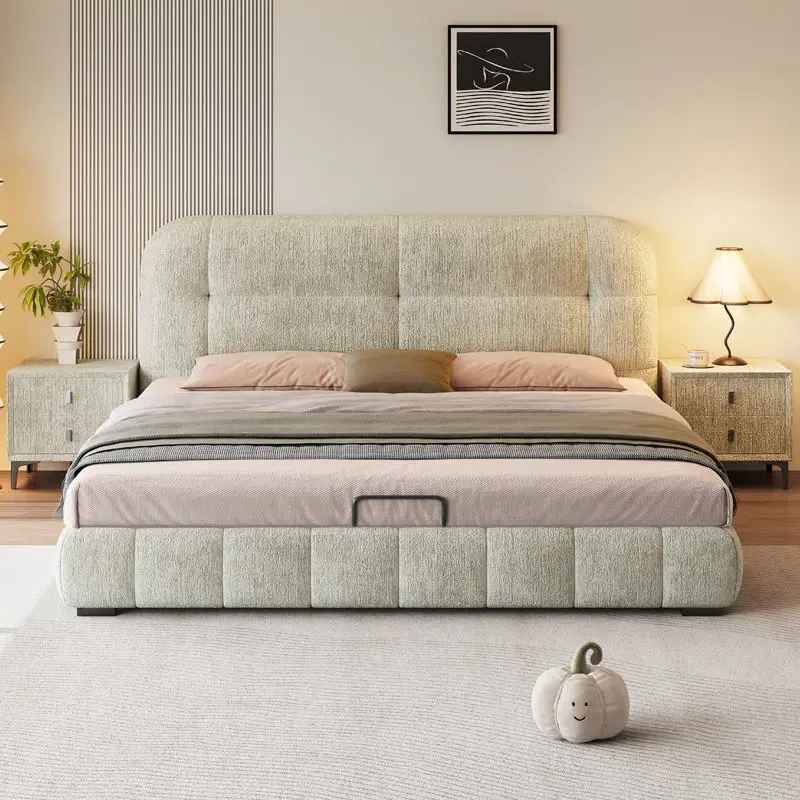 

Unique Aesthetic Beds Minimalist Handles French Storage Beds Bedroom Sleeping Frame Mobili Per La Casa House Accessories