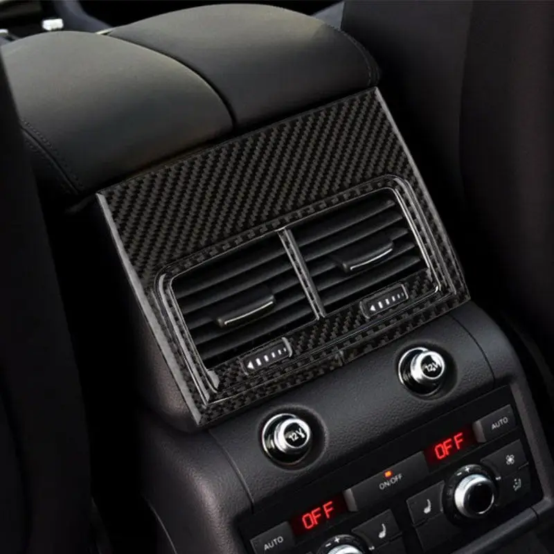 

For Audi Q7 2007 2008 2009 2010 2011 2012 2013-2015 Car Accessories Rear Air Outlet Vent Frame Soft Carbon Fiber Interior Trim
