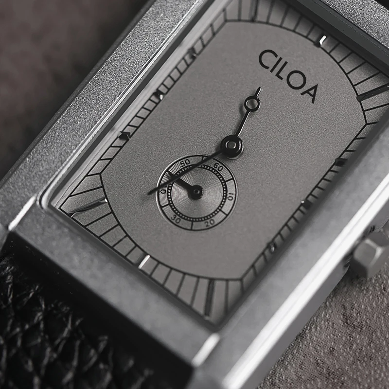 CILOA square casual simple watch men's trendy fashion brand genuine light luxury gift high quality quartz watch
