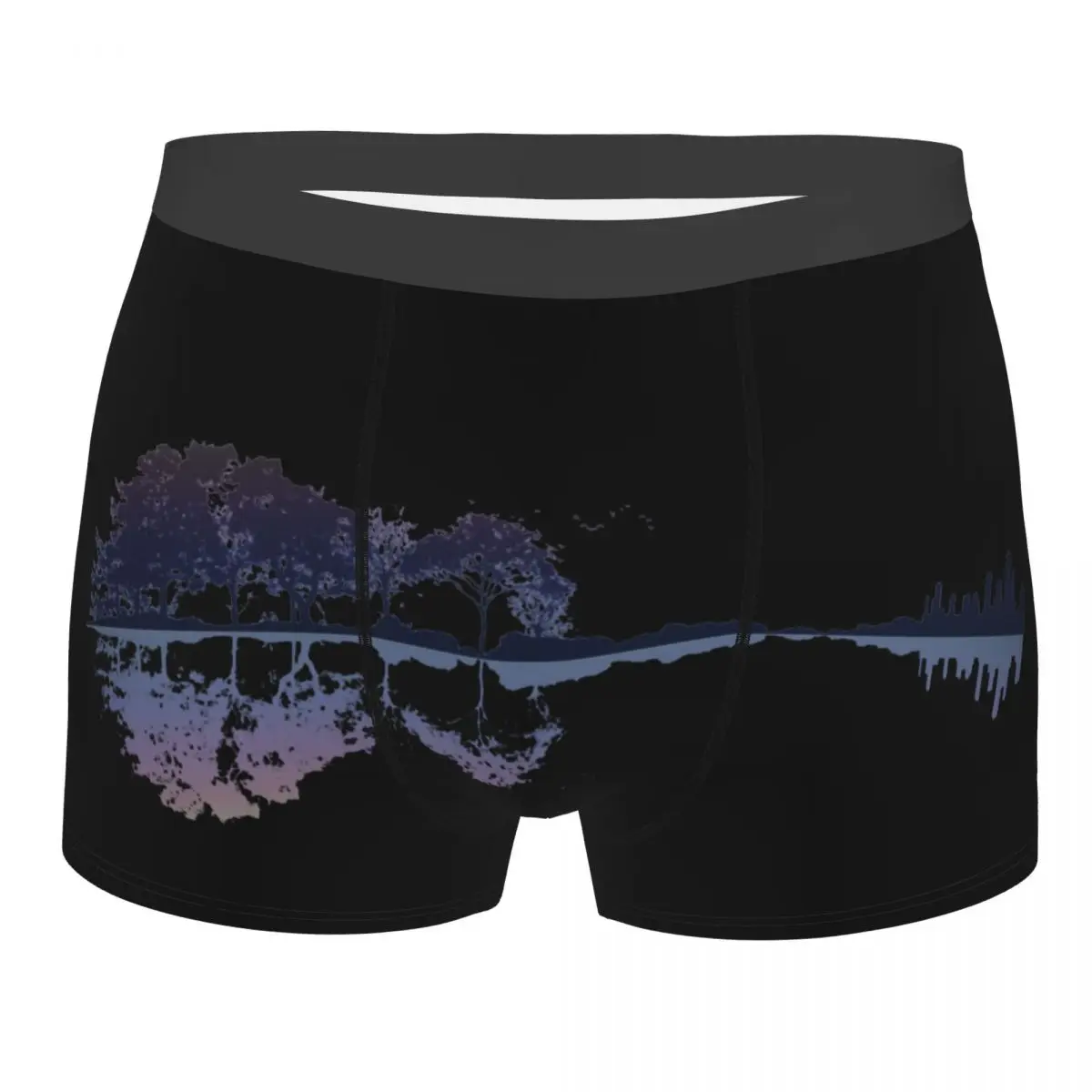 Men's Nature Guitar Underwear Music Tree Funny Boxer Briefs Shorts Panties Homme Polyester Underpants S-XXL