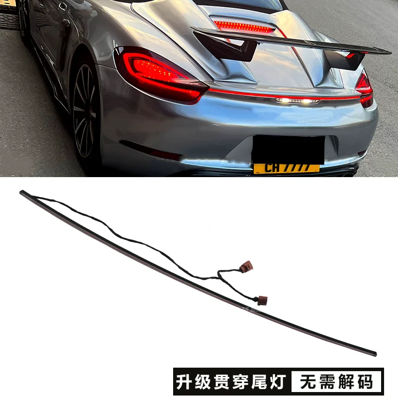 through lamp for Porsche 718 981 Cayman 2012-2015 modified Rear Center Light Tail Light taillight strip