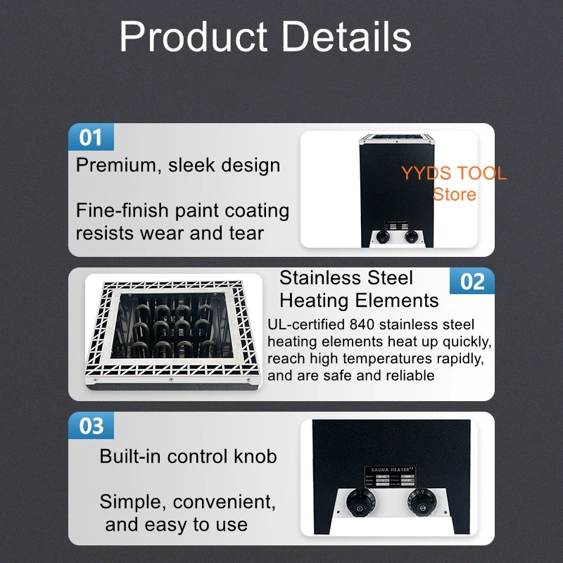 

Stainless steel small sauna stove, sauna room home sweat steaming equipment, internal control furnace, far-infrared