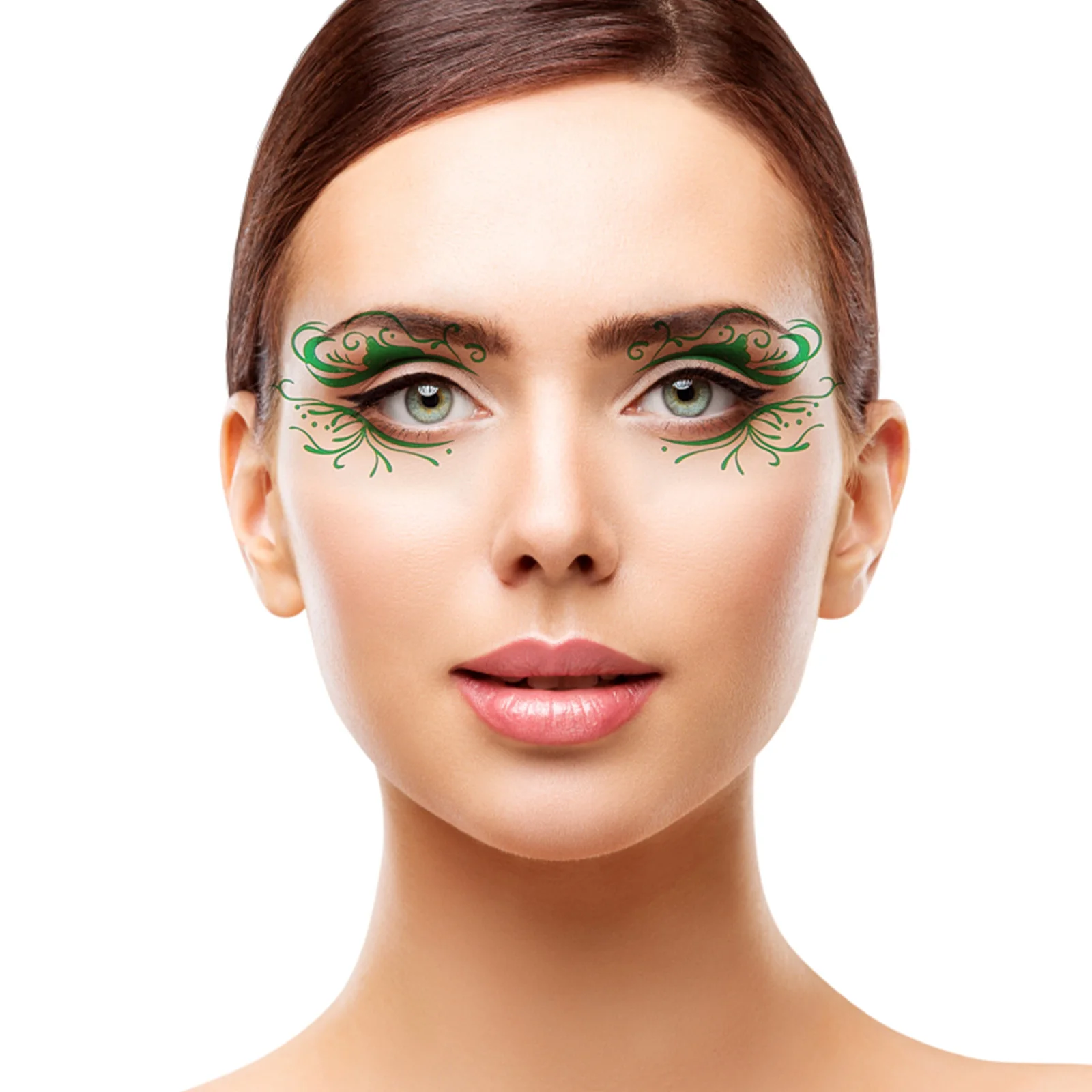

10 Sheets Eye Tattoo Stickers Colorful Eye Corner Long Lasting Safe Face Decals Women Halloween Geometry Eyeliner Makeup