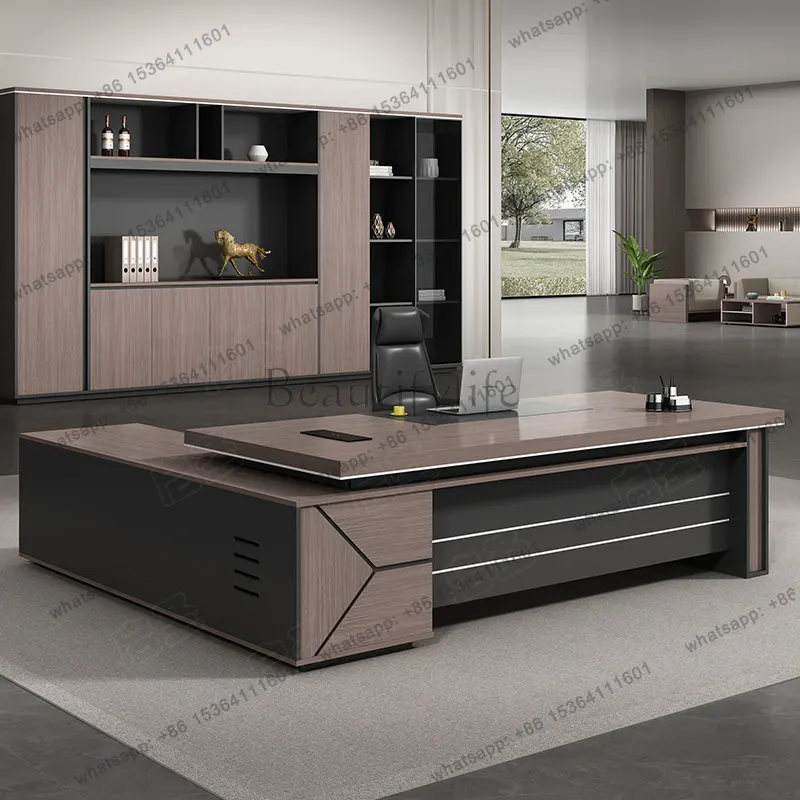 Bild 5: Computer-Esthetik Büroschreibtisch Holz Luxus Executive Nordischer Büroschreibtisch Europäisch