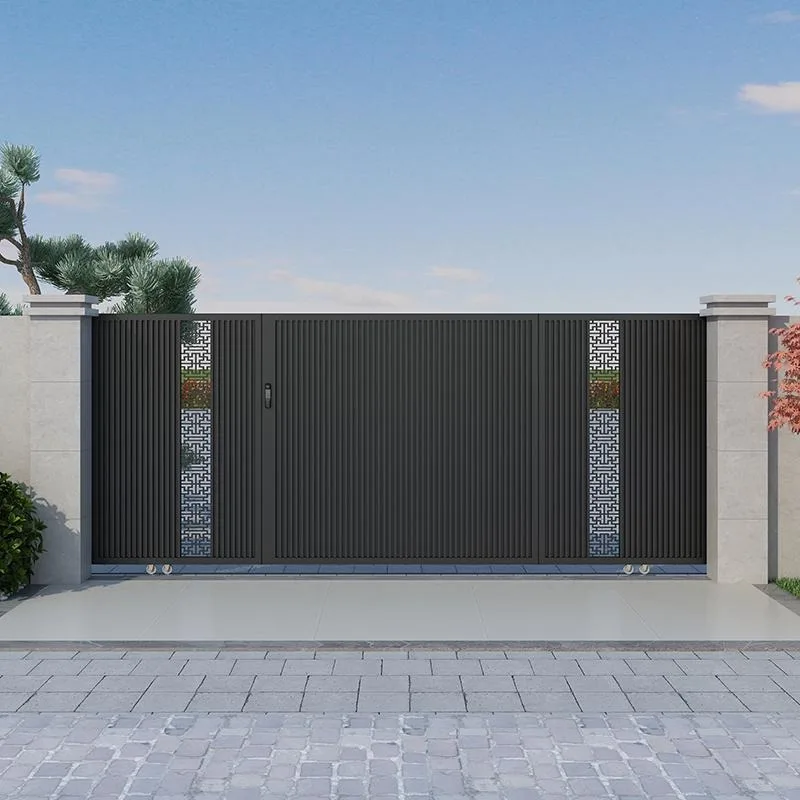 

Customizable Intelligent Aluminum Art Villa Courtyard Electric Iron Sliding Security Gate Community Garage Turning Door