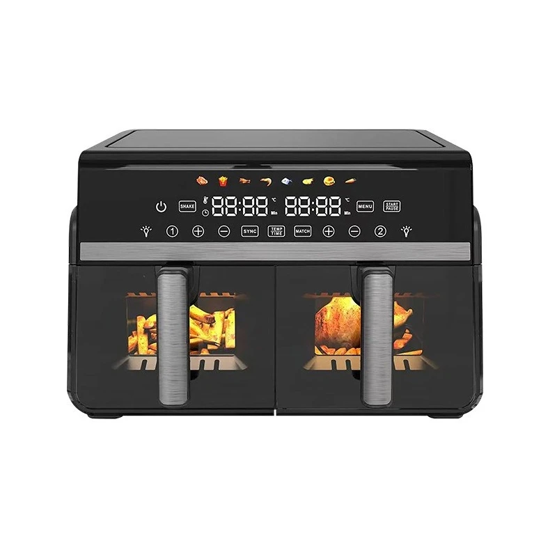 

14L Large Capacity Dual Basket Visual Air Fryer Touch Screen Smart Electric Airfryer Household Double Pot Oil Free Cooker