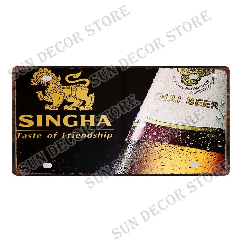 LEO SINGHA Westvleteren  Beer Car License Retro Metal Sign Plaque Decoration Room Man Cave Club Wall Decor Plate 6x12Inch C-470