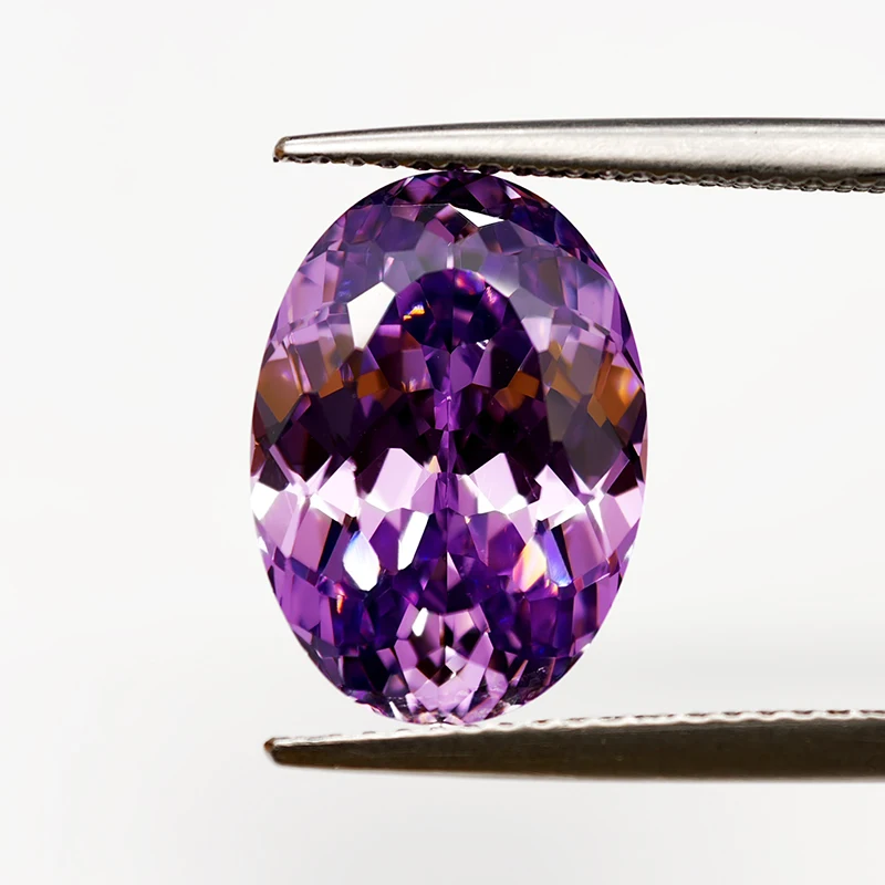 New Violet Oval 100 Faceted Cut Cubic Zirconia Lab Zircon CZ 4K Cutting 5A+ Quality for Jewelry Making