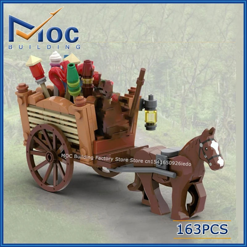 MOC Classic Movie Series Scene Cart Model Creative Carriage Toys DIY Assemble Bricks Collection Display Holiday Birthday Gifts