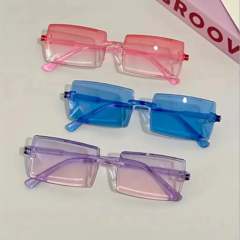 Escursionismo Campeggio 6 pezzi rettangolo moda occhiali anti luce per donna uomo carino colore caramella tonalità decorative occhiali da vista UV400